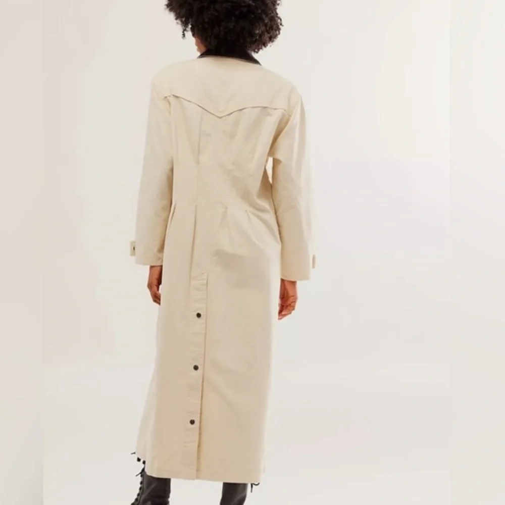 NWT Free People Hunter Long Jacket with Corduroy Collar Size L